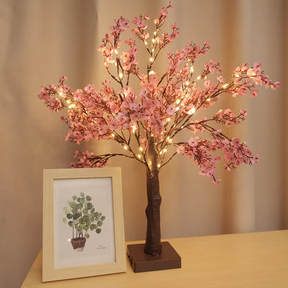Pink Cherry Blossom Lamp – USB/Battery Powered Decorative Branch Light with Warm Glow for Home & Special Occasions