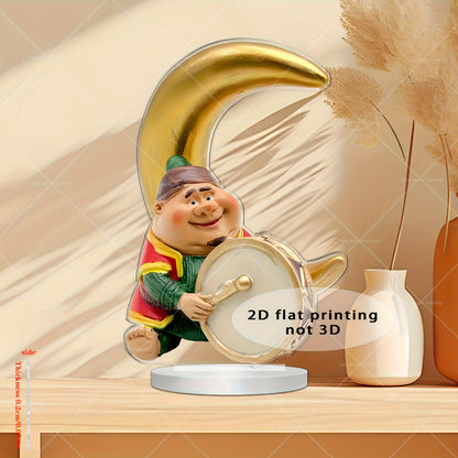 2D Flat, A classic acrylic two-dimensional plane decoration, moon design, fashion theme, charming desktop decoration, unique creative gift, suitable for Eid al-Fitr, Christmas, Thanksgiving, birthday, graduation ceremony, sui