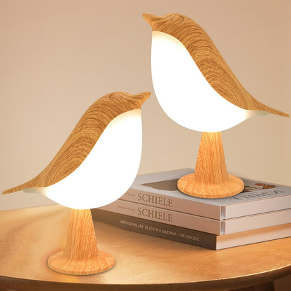 Cute Mini Bird Night Light – Touch Sensor LED Lamp with 3-Level Dimming, USB Rechargeable & Portable Decorative Light