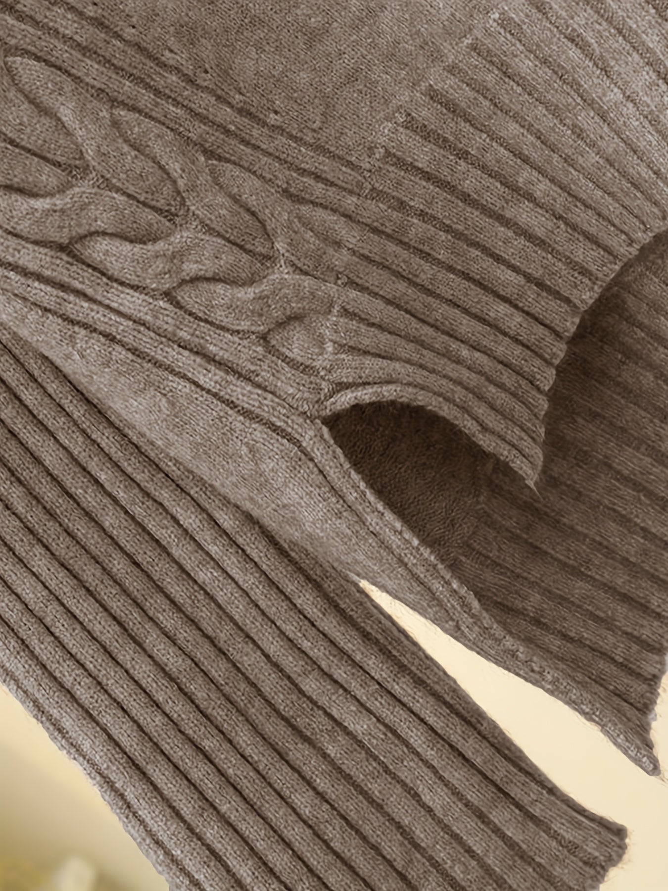 Autumn & Winter Sweater Set – Elegant High-Neck Top with Wide-Leg Pants, Solid Color Casual Chic Outfit