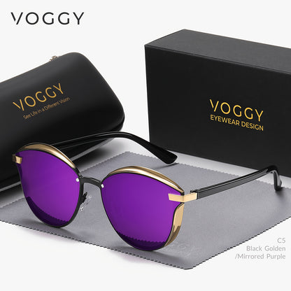 VOGGY Retro Butterfly Polarized Sunglasses – Stylish Metal Frame Eyewear for Men & Women, Perfect for Driving & Parties