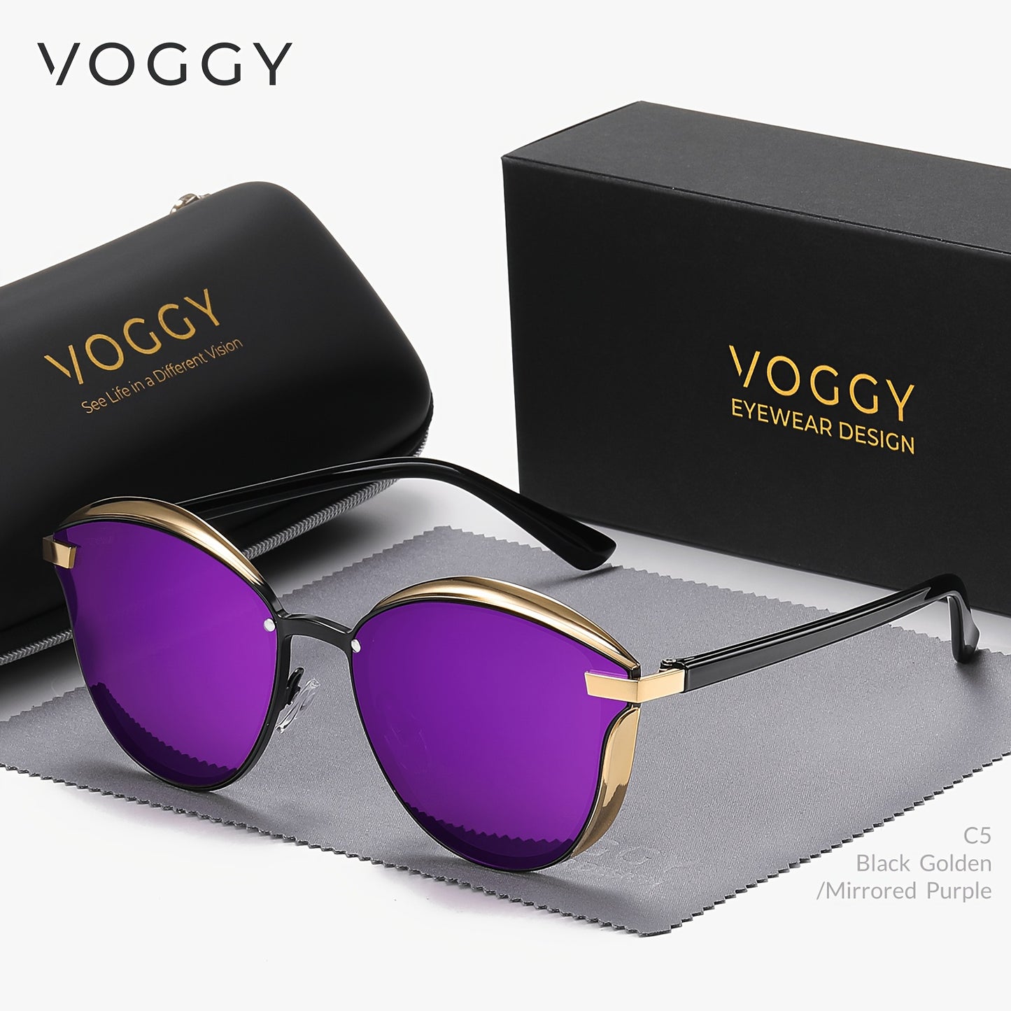 VOGGY Retro Butterfly Polarized Sunglasses – Stylish Metal Frame Unisex Eyewear for Driving & Parties