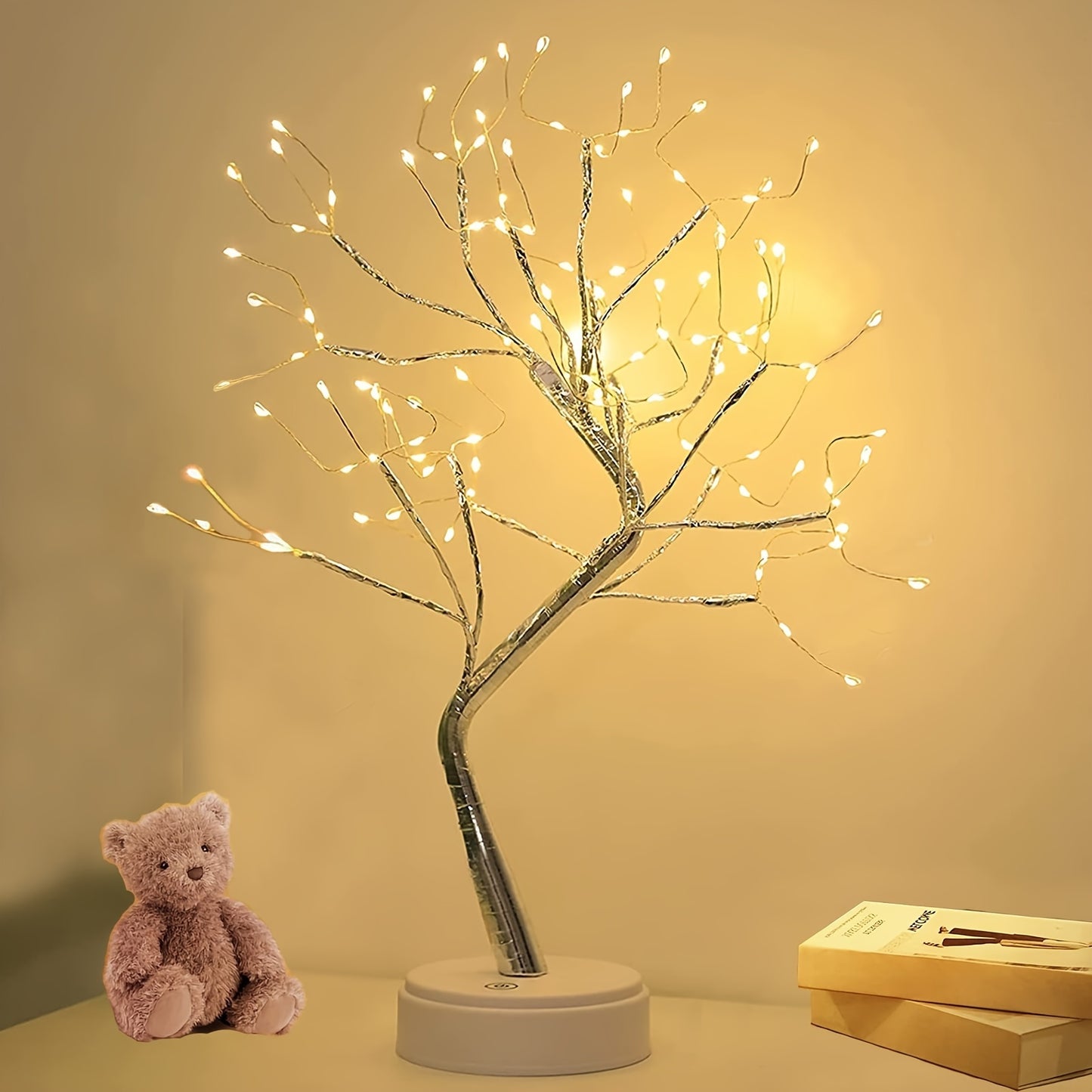108 LED Bonsai Tree Lamp – Warm White Decorative Light with USB & Battery Power, Touch Control, Modern Table Decor
