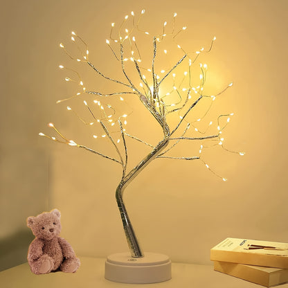 108 LED Bonsai Tree Lamp – Warm White Decorative Light with USB & Battery Power, Touch Control, Modern Table Decor