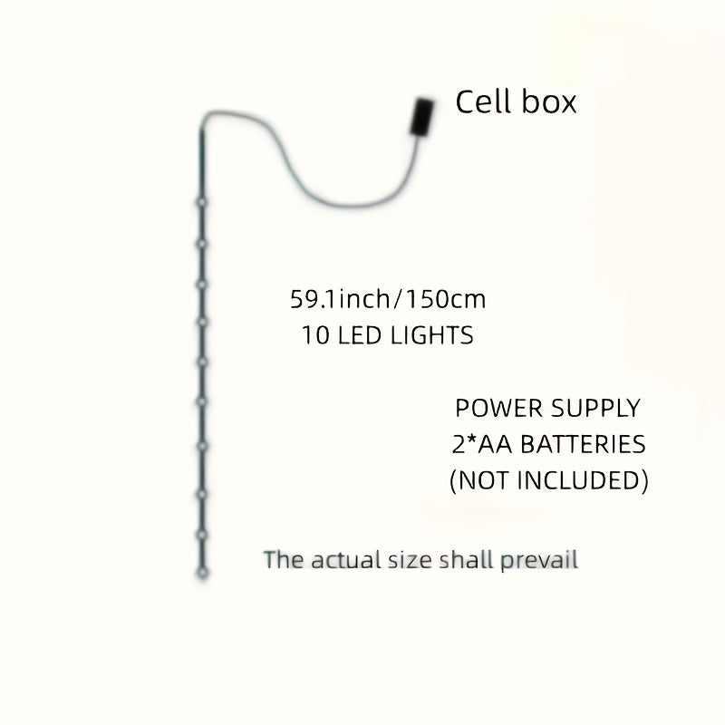 10-LED Mixed Style Iron Moon Castle Oil Lamp String | Durable Ramadan Festival Decoration, Suitable for Ramadan, Spring, Winter, Bedroom, Battery Powered (Battery Not Included)