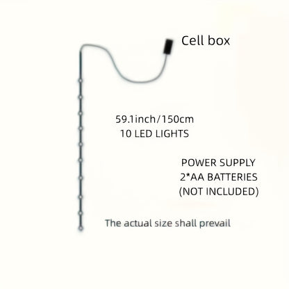 10-LED Mixed Style Iron Moon Castle Oil Lamp String | Durable Ramadan Festival Decoration, Suitable for Ramadan, Spring, Winter, Bedroom, Battery Powered (Battery Not Included)