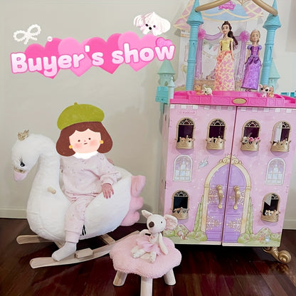 White Swan-Themed Rocking Horse – Soft Rocking Pony with Safety Belt, Sturdy Frame & One-Button Operation, Ideal Infant Learning Toy & Gift