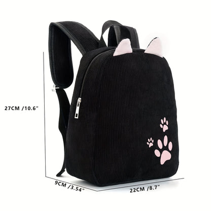 1pc ized /s Backpack with Custom Name/Text/Logo - Cute & Paw Print Design, Lightweight School for &, Adjustable Straps, Zipper Closure, Beige/Pink/Black/Khaki - Ideal Gift (Embroidery Service Included