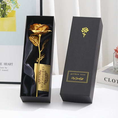 Golden Foil Rose Gift Box Set – Elegant Faux Rose Keepsake for Mother’s Day, Birthdays, Parties & Romantic Gifts