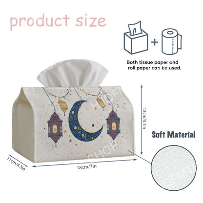 1pc Contemporary Artistic Tissue Box with Lantern And Crescent Design, Made from Durable Fabric for Use in Kitchen, Living Room, Bedroom, And Car, Ideal for Home And Party Decorations