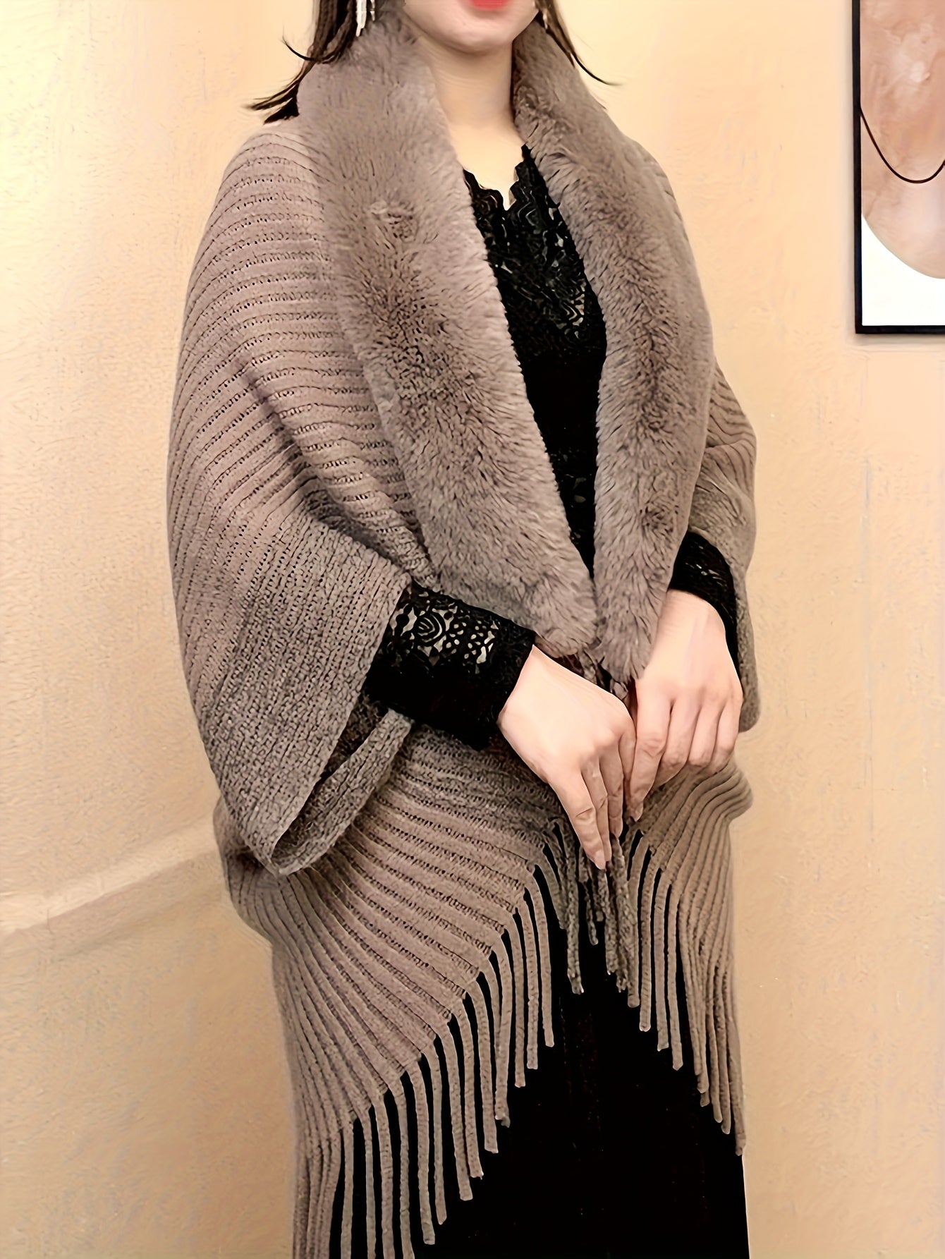 Women’s Elegant Asymmetrical Shawl — Soft Warm Scarf in Pastel Pink/Purple, All-Season Wrap for Formal or Everyday Wear, Geometric Pattern