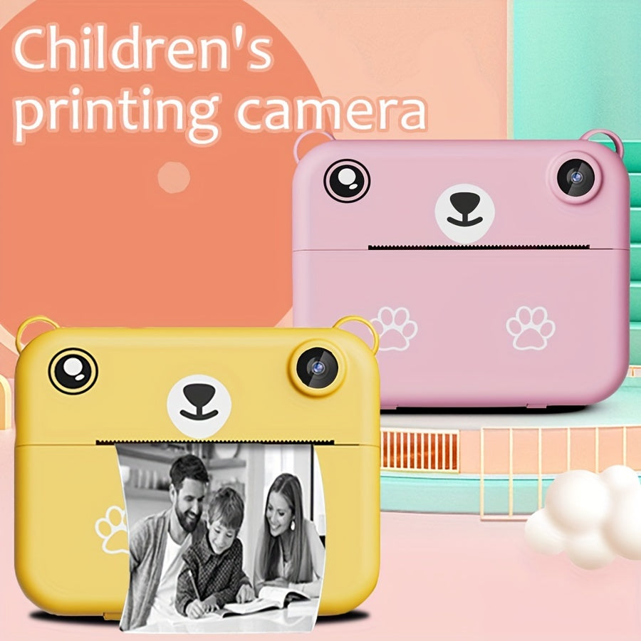 Mini Thermal Instant Printing Camera for Kids – Portable Shock-Resistant Camera with 3/5/10s Delay, USB Charging, 1300mAh Battery & 3 Rolls of Paper