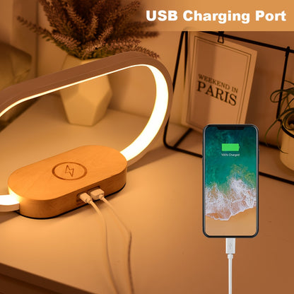 10W Fast Wireless Charging Station with Adjustable LED Desk Lamp, Night Light & Clock – Touch Control USB Charger for iPhone, Samsung & Smartwatches