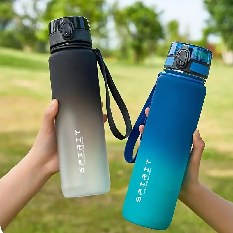 1pc, 21.98oz/33.81oz Gradient Sports Fitness Travel Water Bottle, Portable Drink Cup, Tea Mug, Durable PC Material, Uncharged, Flip Top, Ideal for Men & Women, Perfect for Summer & Fall, Great Gift for Students, Birthday, Val