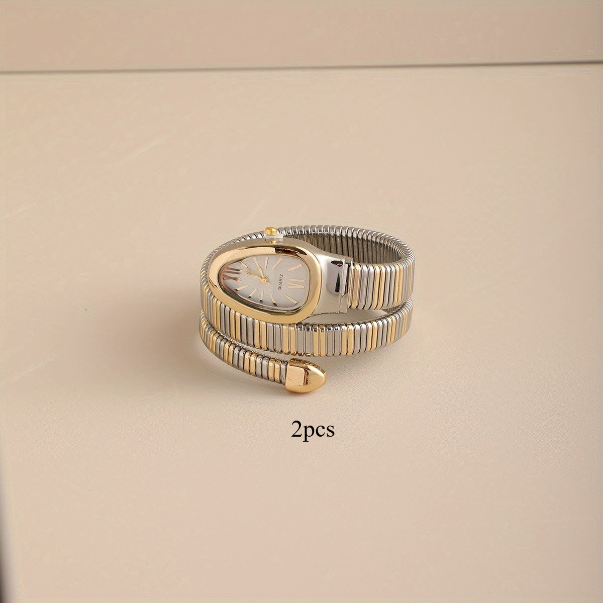 Bohemian Snake Quartz Watch – Stylish Flexible Coil Strap, Oval Case, Trendy Decorative Design, Perfect Gift for Women