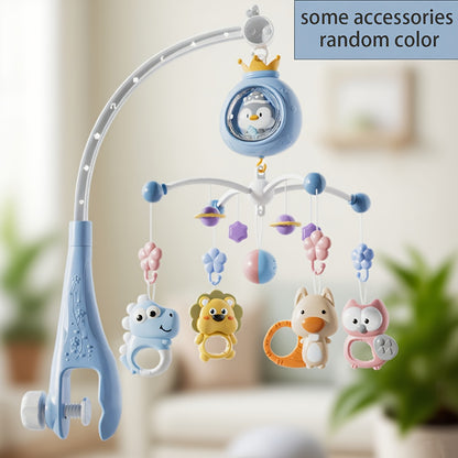Penguin Baby Bed Mobile with Music & Lights - Rotating Brain-Stimulating Toy Featuring Adorable Penguins, Bears, and Animals - Ideal Christmas or Birthday Gift for Infants, Available in Pink/Blue, Random Colors, Penguin Gifts