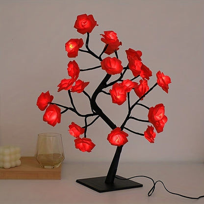 LED Rose Flower Lamp – Romantic 24-LED USB Fairy Light for Bedroom, Wedding & Valentine’s Day Decor