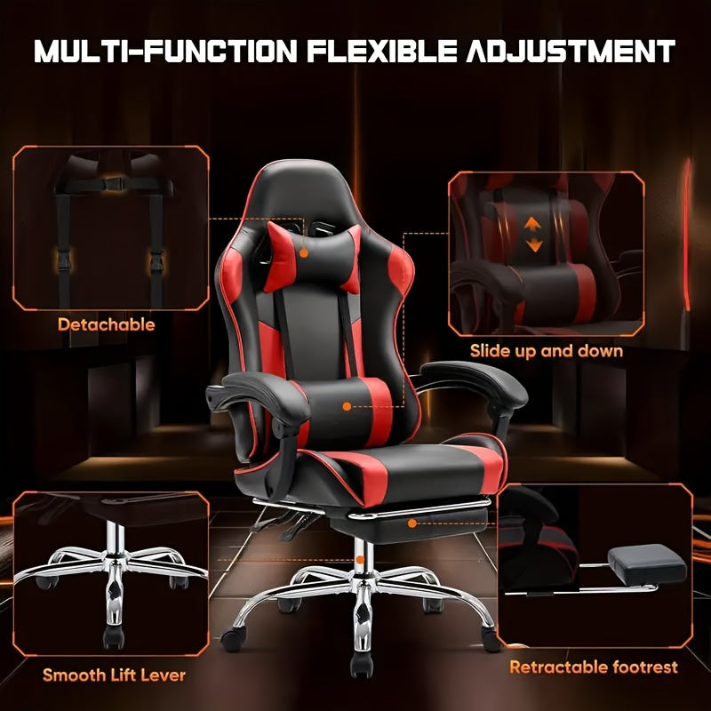Ergonomic Gaming Chair – High-Back Recliner with Headrest, Lumbar Support & 360° Swivel for Office or Home Setup