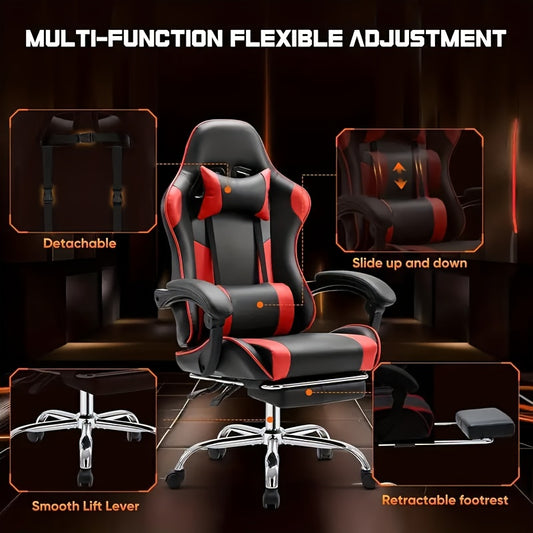 Ergonomic Gaming Chair – High-Back Recliner with Headrest, Lumbar Support & 360° Swivel for Office or Home Setup