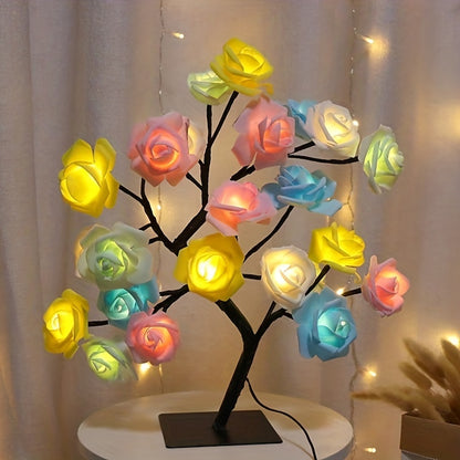 LED Rose Flower Lamp – Romantic 24-LED USB Fairy Light for Bedroom, Wedding & Valentine’s Day Decor