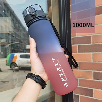 1pc, 21.98oz/33.81oz Gradient Sports Fitness Travel Water Bottle, Portable Drink Cup, Tea Mug, Durable PC Material, Uncharged, Flip Top, Ideal for Men & Women, Perfect for Summer & Fall, Great Gift for Students, Birthday, Val