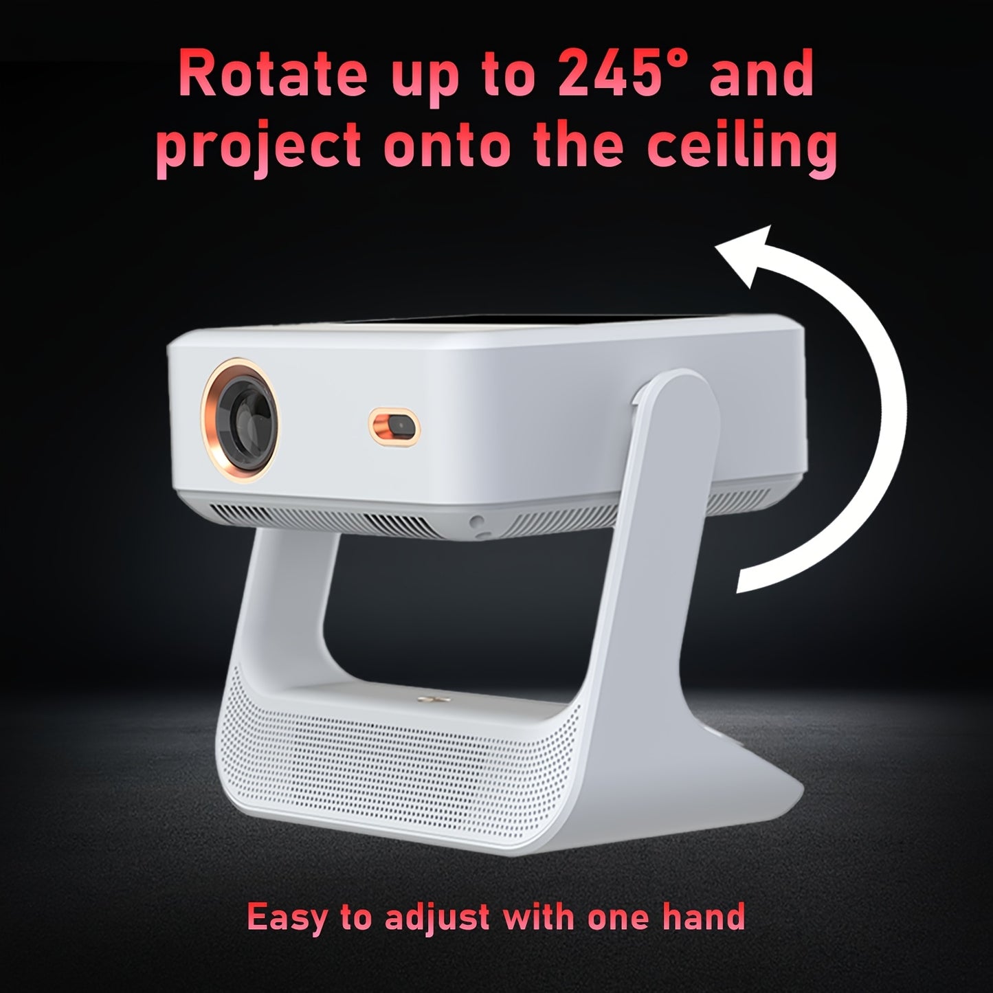 A2 Pro Smart Projector with 8-Inch Touch Screen – Android 12, Native 1080P HD, 4K Compatible Home Theater Projector with Autofocus & Auto Keystone Correction