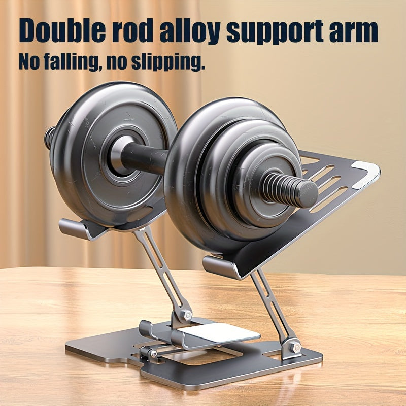 2-in-1 Adjustable Laptop & Phone Stand – Foldable Carbon Steel Design with Heat Dissipation & Multi-Angle Support