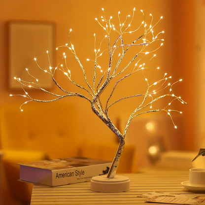 108 LED Bonsai Tree Lamp – Warm White Decorative Light with USB & Battery Power, Touch Control, Modern Table Decor