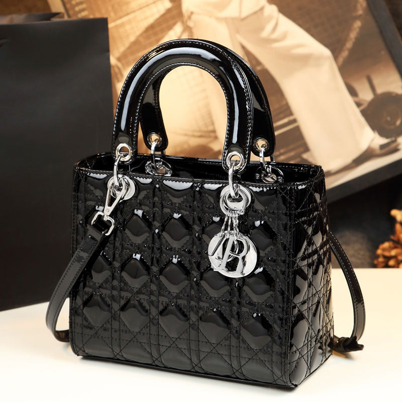 Women’s Elegant Structured Handbag – Golden-Tone Hardware Tote & Crossbody Bag with Magnetic Closure and Wrist Strap for Casual or Formal Events