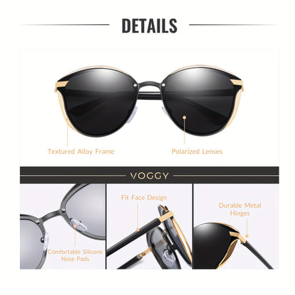 VOGGY Retro Butterfly Polarized Sunglasses – Stylish Metal Frame Unisex Eyewear for Driving & Parties