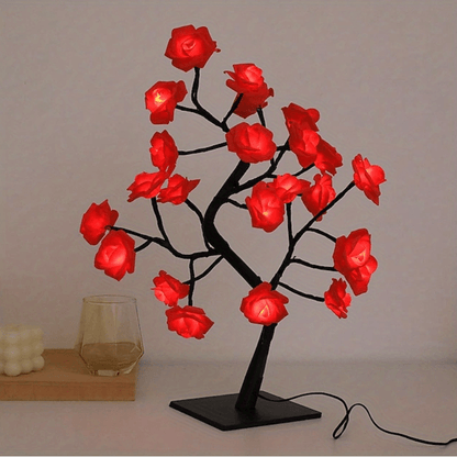LED Rose Flower Lamp – Romantic 24-LED USB Fairy Light for Bedroom, Wedding & Valentine’s Day Decor