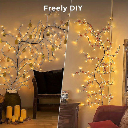 96-LED Willow Wall Lamp – Artificial Plant Branch Light for Elegant Bedroom & Living Room Decor
