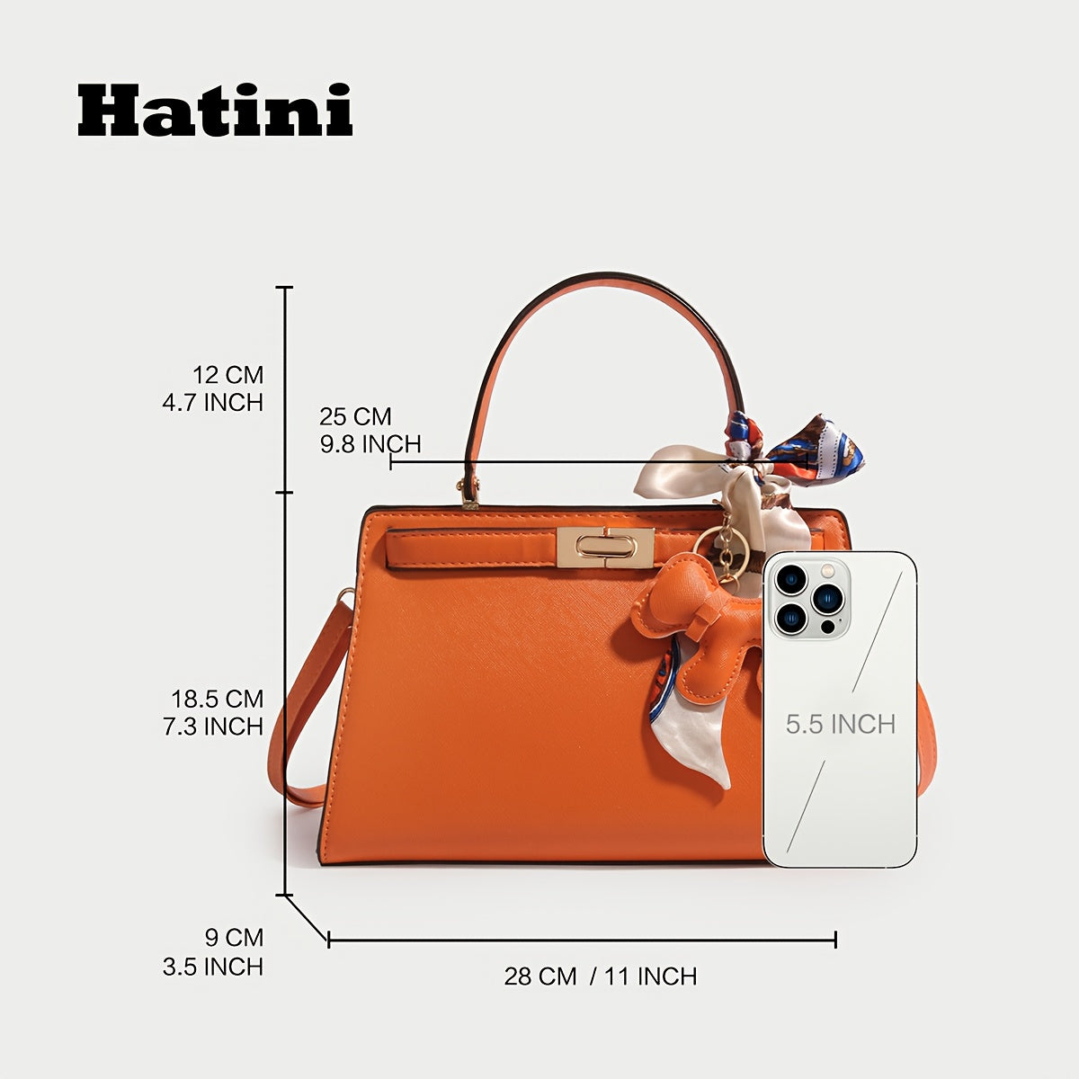 HATINI Women's Elegant Handbag – Large Capacity Tote with Detachable Bow & Strap, Gold Hardware, Multi-Color Options