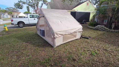 PAKICETUS 8-Person Inflatable Camping Tent — All-Season Heavy-Duty Oxford Air Cabin with Stove Jack, Easy Setup, Mesh Windows & Doors, Spacious Outdoor Shelter for Glamping, Hiking & Travel