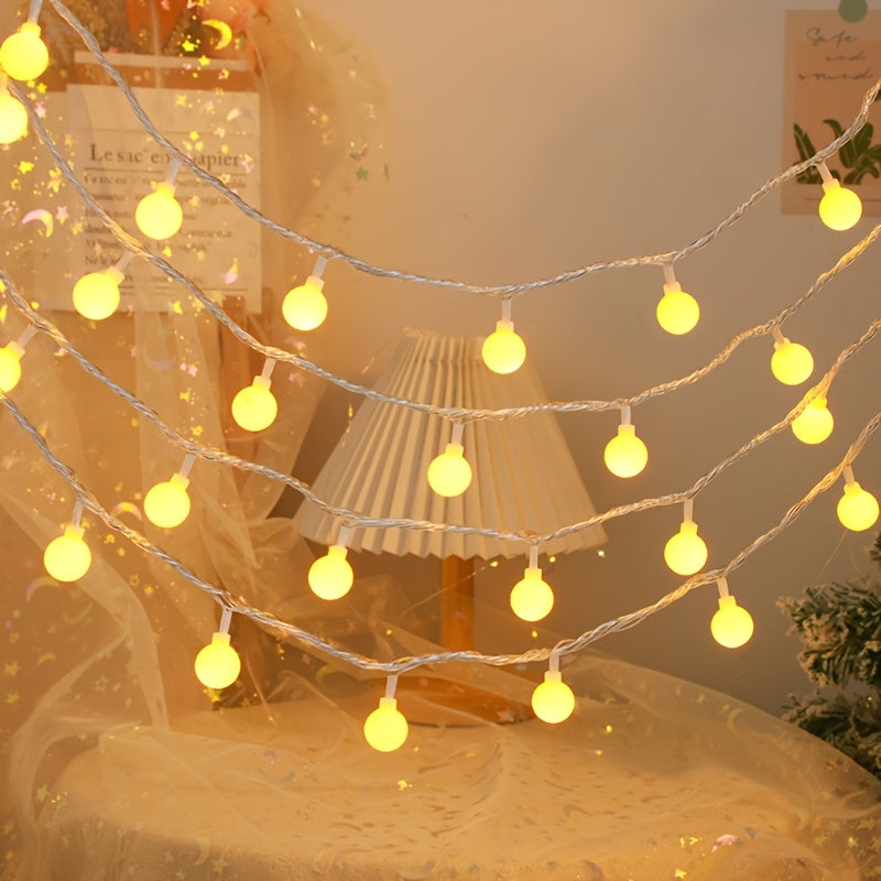 White Spherical Fairy String Lights – 6M 40-Bulb Decorative LED for Christmas, Weddings & Home Decor
