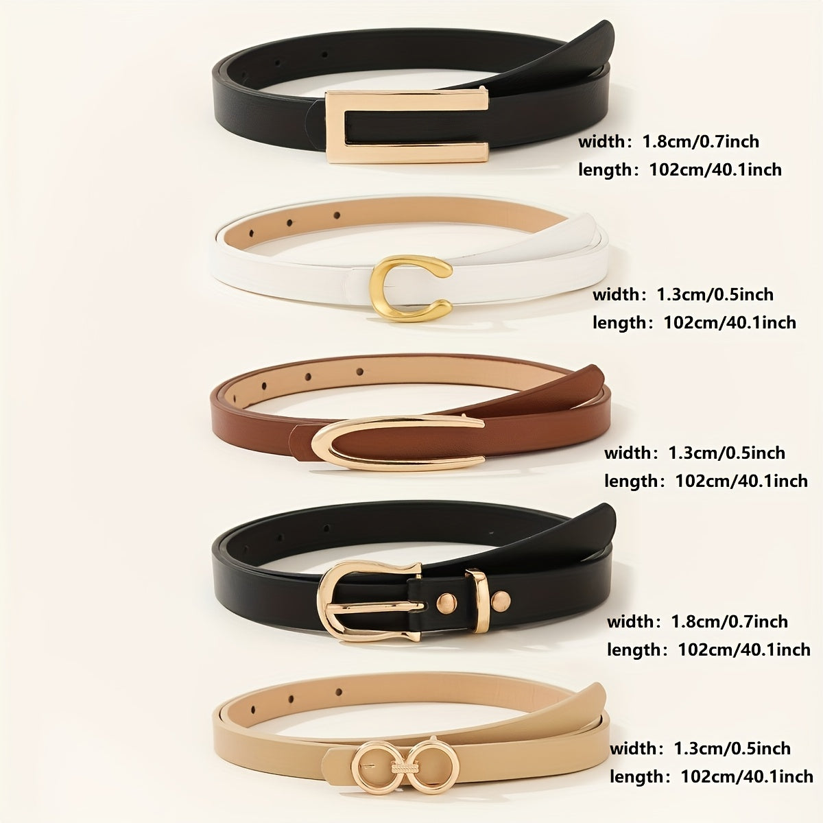 5-Pack Elegant Waist Seal Belt – All-Season Fashion Accessory & Gift Set