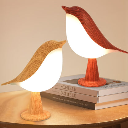 Cute Mini Bird Night Light – Touch Sensor LED Lamp with 3-Level Dimming, USB Rechargeable & Portable Decorative Light