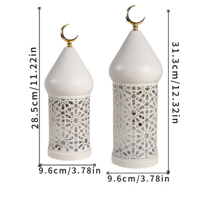 1pc Elegant Metal Hollow LED Decorative Lantern - Hollow for Airflow, Battery- Suitable for (Battery Not Included) - Desktop/Tabletop Light for Ramadan, Weddings, Birthdays, - Metal Frame, Traditional & Modern LED