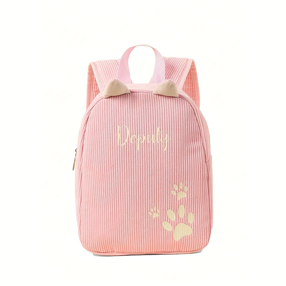 1pc ized /s Backpack with Custom Name/Text/Logo - Cute & Paw Print Design, Lightweight School for &, Adjustable Straps, Zipper Closure, Beige/Pink/Black/Khaki - Ideal Gift (Embroidery Service Included