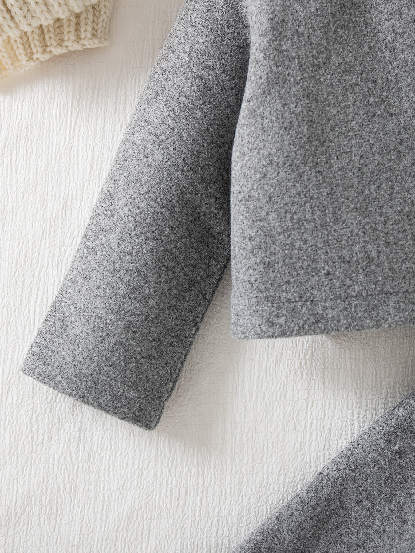 3-Piece Winter Baby Dress Set – Jacket, Vest Dress & Matching Hat with Bow and Button Details, Soft Cozy Outfit for 1st Birthdays & Christenings (Grey)