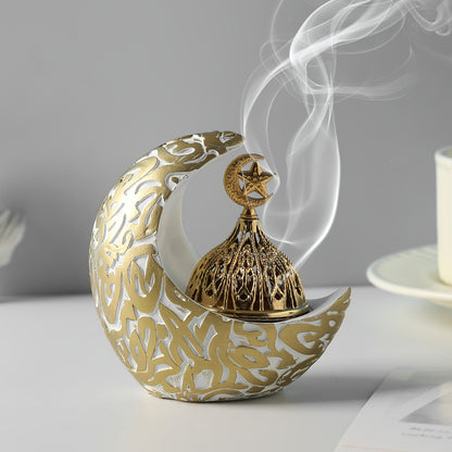 1pc Minimalist Creative Light Luxury Moon Design Resin Incense Holder, Suitable for Home Decoration, Office, Festivals, and Yoga Spaces. Ideal as a Holiday Gift or Decorative Piece. Features Include Incense Holder, Incense Ho