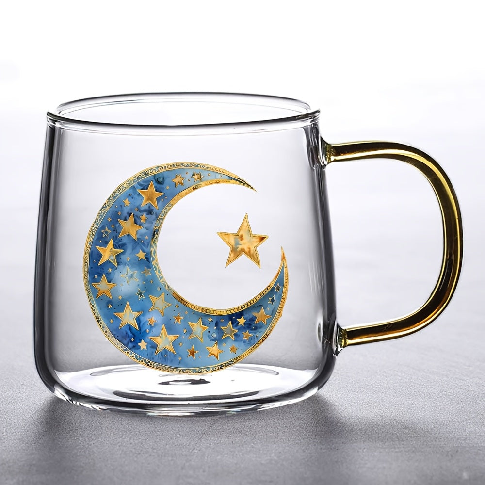[12pcs Ramadan Moon Themed Decals] 12pcs Ramadan Moon Themed UV DTF Self-Adhesive Decals, High-Quality Waterproof Plastic Decorative Designs, for Glassware, Mugs, Laptops, and Refrigerators