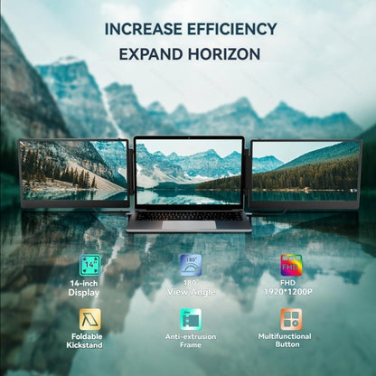 Premium UHD Laptop Screen Extender – 14" FHD 1920×1200 IPS Dual Display with Business Bag, Plug & Play for 13–17" Laptops