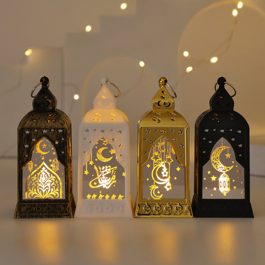 1/4pcs Ramadan Festival Moon and Stars LED Candlestick Lamp, Vintage Decorative Lamp Suitable for Home, Valentine's Day, Eid Al-Fitr Decorative Ambiance Lighting Table Lamp
