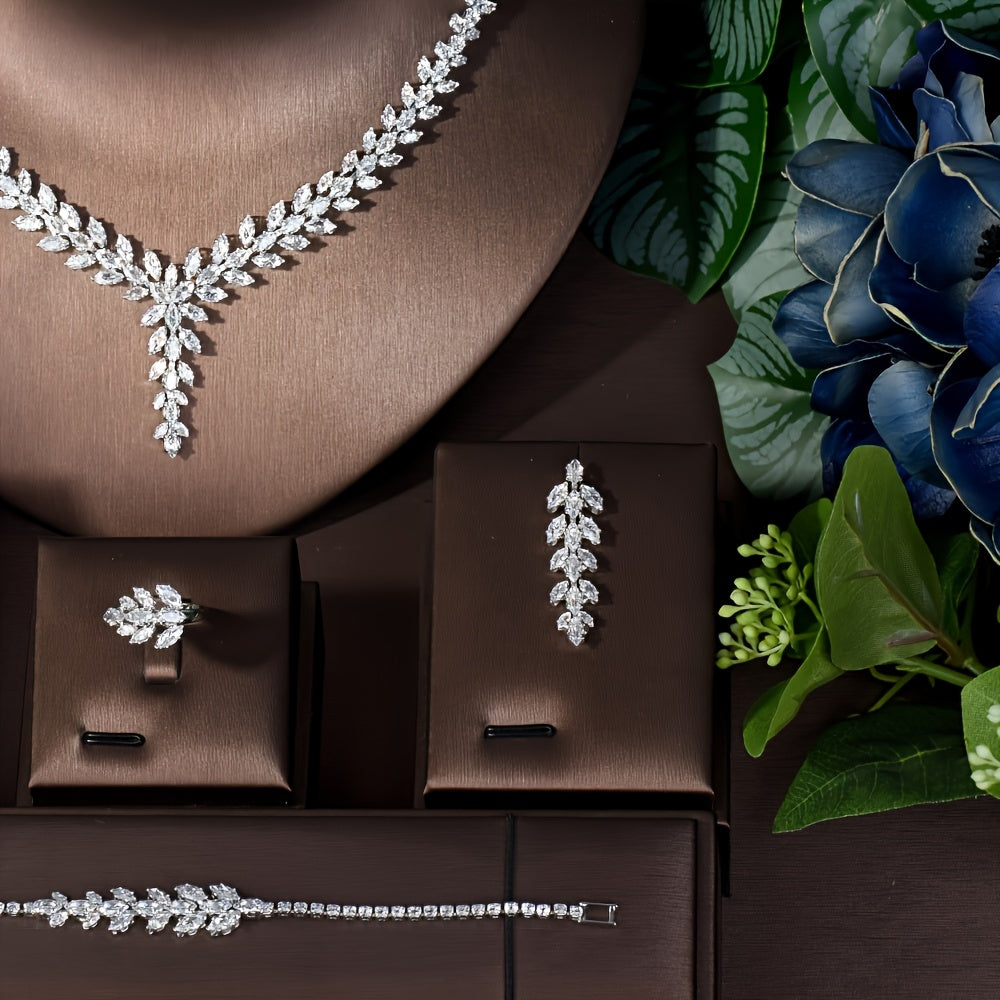 Women’s Middle Eastern Luxury Bridal Jewelry Set – High-Quality AAA Zirconia Wedding & Party Elegance