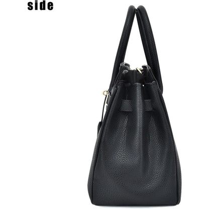 حقيبة يد نسائية كبيرة السعة - حقيبة كتف مصممة بأجزاء معدنية ذهبية اللون، وحزام قابل للتعديل، وتصميم متعدد الجيوب، وحقيبة سفر أنيقة باللون الرمادي/الذهبي