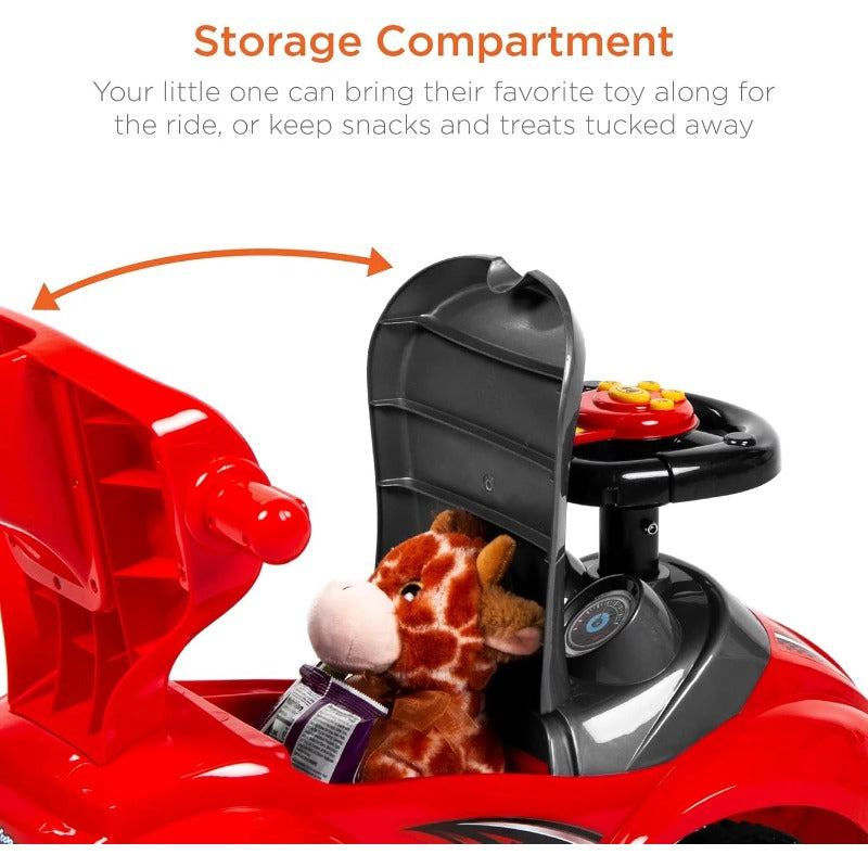 Toy Land 3-in-1 Push & Pedal Ride-On Car – Convertible Stroller-Style Vehicle with Parent Handle, Safety Belt & Sound Effects for Boys & Girls