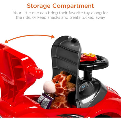 Toy Land 3-in-1 Push & Pedal Ride-On Car – Convertible Stroller-Style Vehicle with Parent Handle, Safety Belt & Sound Effects for Boys & Girls