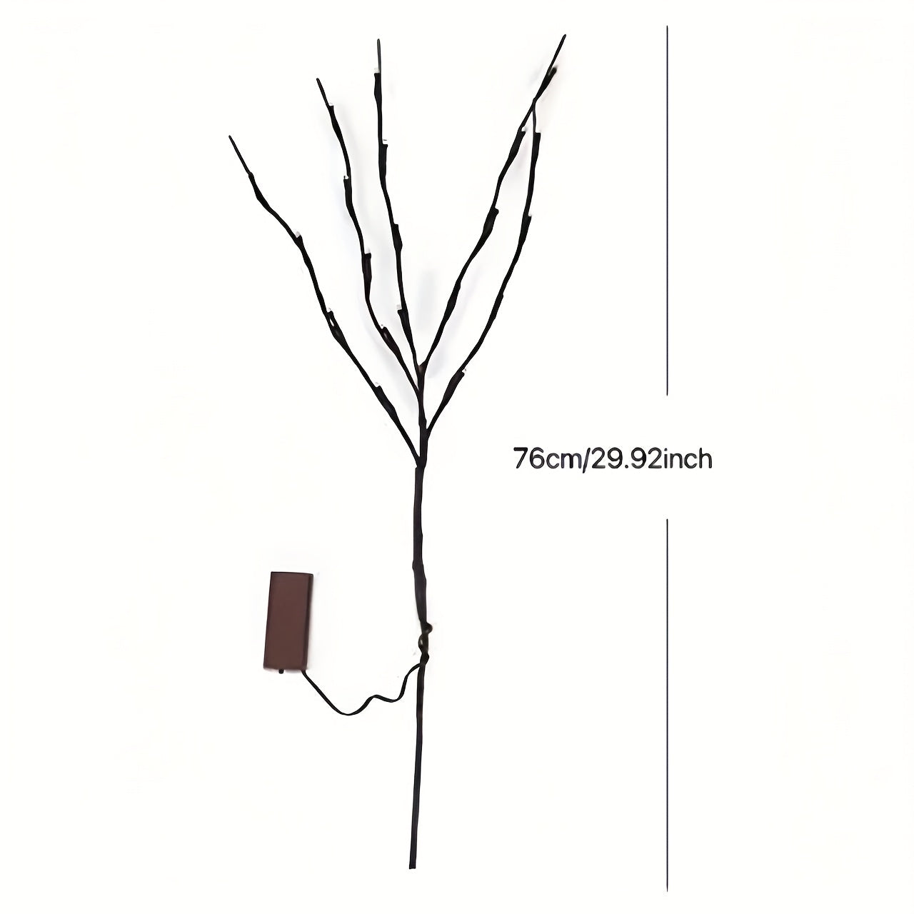 2-Piece Artificial Tree Branch LED Light Set – Battery-Powered 20-LED Vase Decorations for Home, Holidays & Romantic Bedside Lighting