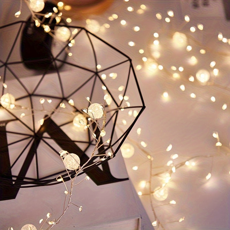 300 Cm / 118.11 Inches Long LED Ice Crack Ball String Lights - Elegant Hanging Decoration, Ramadan String Lights, Suitable for Weddings, Parties, Ramadan Festival, Eid Al-Fitr, Home/Office Decor, No Batteries Required, Easy t